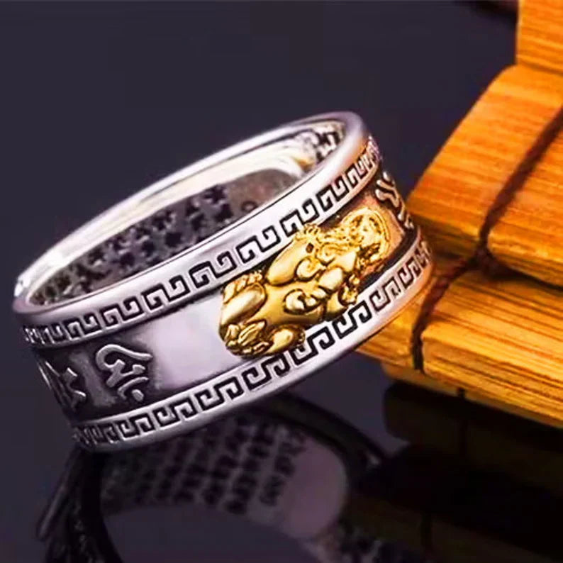 Anillo Pixiu de Plata | Aumenta tu Riqueza y Atrae Fortuna